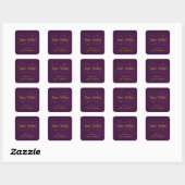 Plum Purple and Gold Happy Holidays Vierkante Sticker (Vel)