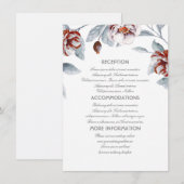 Plum Purple Flowers Trouwinformatie Gast Kaart (Voorkant / Achterkant)