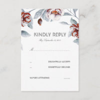 Plum Purple Flowers Waterverf Bruiloft RSVP Kaart