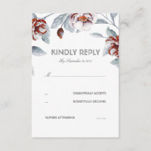 Plum Purple Flowers Waterverf Bruiloft RSVP Kaart