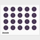 Plum Purple Simple Baked With Love Scallop Sticker (Vel)