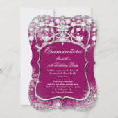 Plum Quinceanera 15th Winter Wonderland Kaart (Voorkant)