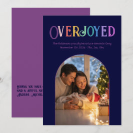 Plum Radiance Xmas Baby Geboorteaankondiging Foto Feestdagenkaart