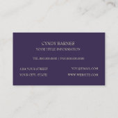 Plum Rainbow Metallic Embossed Kijk Damask Visitekaartje (Achterkant)