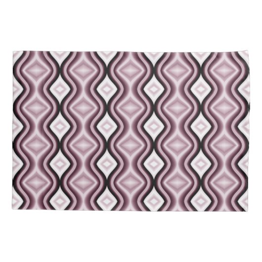 Plum Red Diamond Pattern Kussensloop (Achterkant)