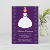 Plum Redhead Bridal Shower Invitations Kaart (Staand voorkant)