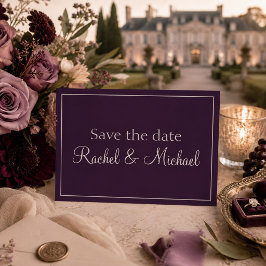 Plum Romance Save the Date Huwelijk Aankondigingskaart