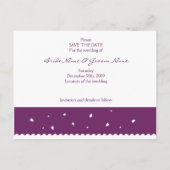 Plum Romantic Rosette Sla de datum Aankondigingskaart (Achterkant)