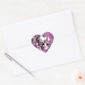 Plum rook schedel met vlinders. hart sticker (Envelop)
