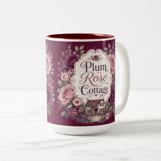 Plum Rose Cottage Accent Mok (Voorkant rechts)