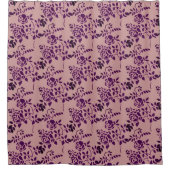 Plum Rosebud Stencil Floral Art Douchegordijn (Voorkant)