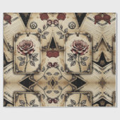 Plum Roses Mechanical Steampunk Cadeaupapier (Vlak)