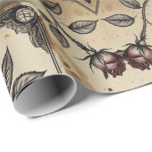 Plum Roses Mechanical Steampunk Cadeaupapier (Rol Hoek)