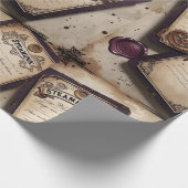 Plum Roses Mechanical Steampunk  Cadeaupapier (Hoek)