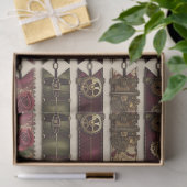 Plum Roses Mechanical Steampunk Tissuepapier (Geschenk)
