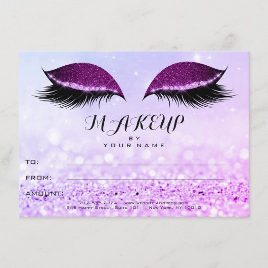 Plum roze Rose Glitter Makeup Certificate Gift (Voorkant)