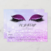Plum roze Rose Glitter Makeup Certificate Gift (Voorkant / Achterkant)