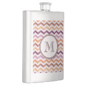 Plum roze Snoep Chevron Stripes and Round Monogram Heupfles (Rechts)