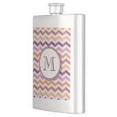 Plum roze Snoep Chevron Stripes and Round Monogram Heupfles (Links)