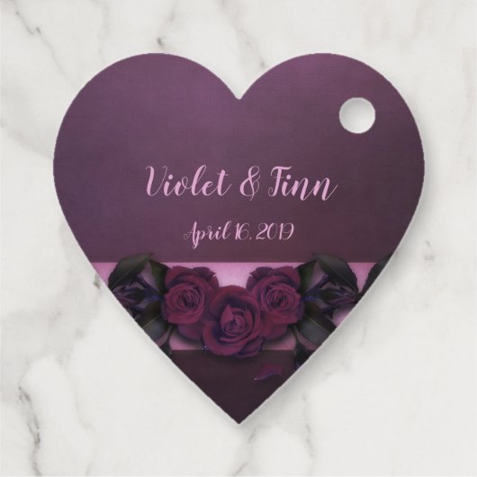 Plum-Rozen Bedankjes Labels (Achterkant)