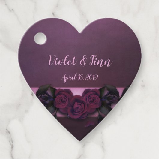 Plum-Rozen Bedankjes Labels (Voorkant)