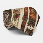 Plum Rozen Mechanische Steampunk Stropdas (Opgerold)