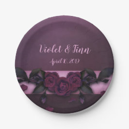 Plum-Rozen Papieren Bordje