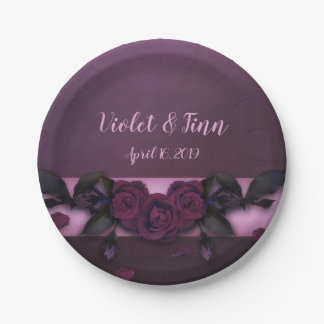 Plum-Rozen Papieren Bordje