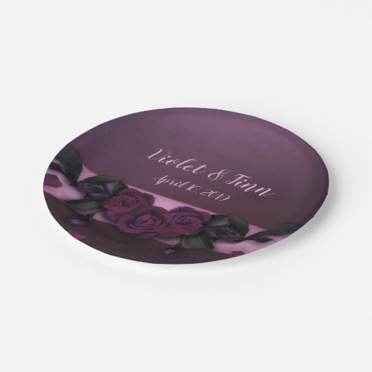 Plum-Rozen Papieren Bordje (Gekanteld)