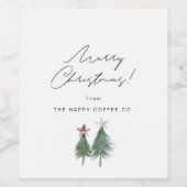 Plum & Sage Feestelijke Bomen Corporate Gifting Wijn Etiket (Enkel label)