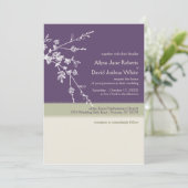 Plum Sage Wedding Invitation Kaart (Staand voorkant)