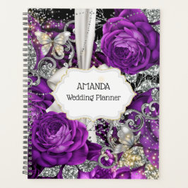 Plum Silver Boterfly glitter DIY name foto Planner