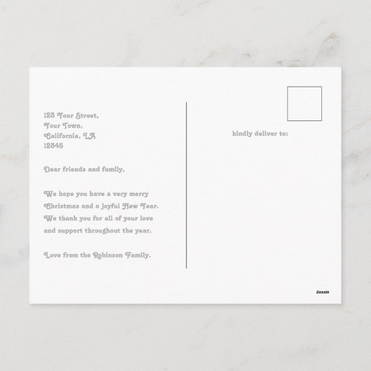 Plum & Silver Cozy Arch Foto Vrolijk Kerstfeest Feestdagenkaart (Achterkant)