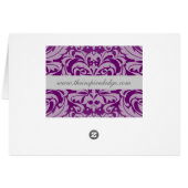 Plum & Silver Damask-tabelnummer gevouwen kaart (Achterkant Horizontaal)