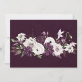 Plum Silver Geometric Floral Rehearsal Dinner Kaart (Achterkant)