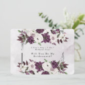 Plum Silver Geometric zal je mijn Bridesmaid zijn Kaart (Staand voorkant)