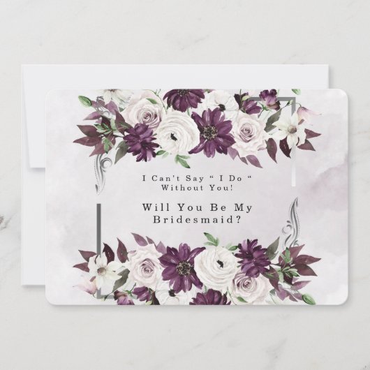 Plum Silver Geometric zal je mijn Bridesmaid zijn Kaart (Voorkant)