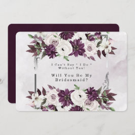 Plum Silver Geometric zal je mijn Bridesmaid zijn Kaart