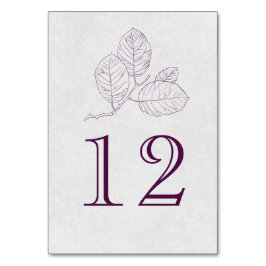 Plum Silver Grey Botanical Outline Elegant Wedding Kaart