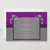 Plum & Silver Metallic Flourish Size A7 Kaart (Achterkant)