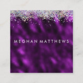 Plum Silver Sparkle Beauty Stylist Makeup Artist Vierkante Visitekaartje (Voorkant)
