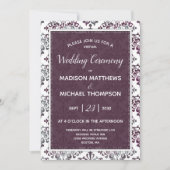 Plum Silver Virtual Wedding Livestream Wedding Kaart (Voorkant)