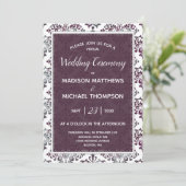 Plum Silver Virtual Wedding Livestream Wedding Kaart (Staand voorkant)