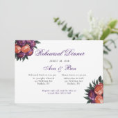 Plum & Sinaasappel Peony Silver repetitie diner Kaart (Staand voorkant)