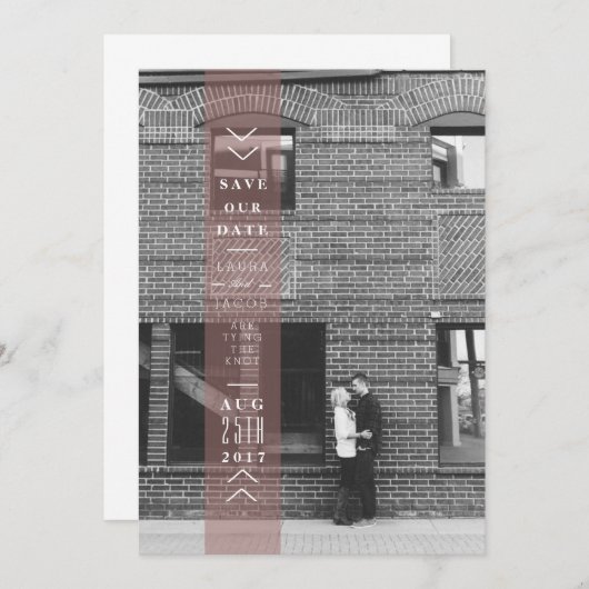 Plum Sla de datumbanner op | Overlayfoto Save The Date (Voorkant / Achterkant)