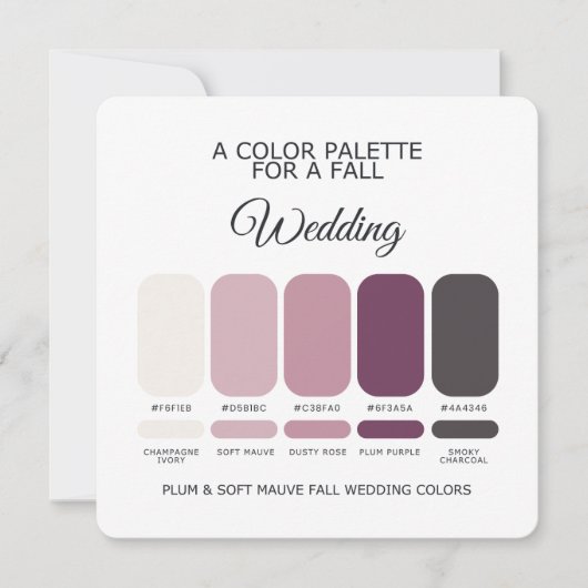 Plum Soft Mauve Fall Wedding Palette 2026 Card Kaart (Voorkant)