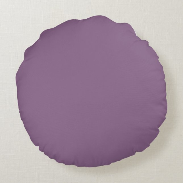 Plum Solid Color Rond Kussen (Achterkant)