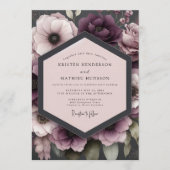 Plum Somber Anemone Wedding Kaart (Voorkant)