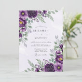 Plum Sophisticated Spring Wedding Kaart (Staand voorkant)