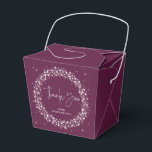 Plum Sparging Lights Dank je Bedankdoosjes<br><div class="desc">Een mousserende bril tegen de achtergrond. De het manuscriptdoopvont van "Dank u"is een afbeelding - zodat kan het worden re-size, worden geroteerd en worden anders geplaatst. De rest van de tekst kan volledig worden bewerkt. Het afbeelding van de Mousserende Lichten kan ook worden re-size en worden bewogen. Andere kleuren, verschillende...</div>